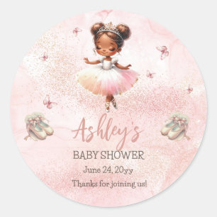 Schattige Roze Kleine Ballerina Tutu Meisje Baby s Ronde Sticker