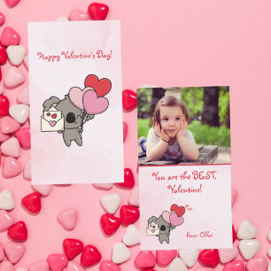 Schattige Roze Koala Foto Kinderen Klaslokaal Vale Notitiekaartje