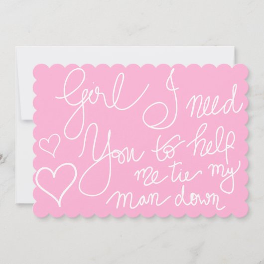 Schattige Roze Koele Script Typografie Bruidsmeisj Kaart (Voorkant)