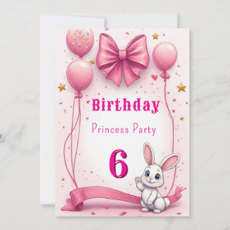 Schattige Roze Konijn Verjaardagsfeest Plezier 🐰 Kaart