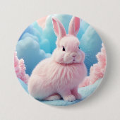 Schattige roze konijntje Snoep wolken Ronde Button 7,6 Cm (Voorkant)