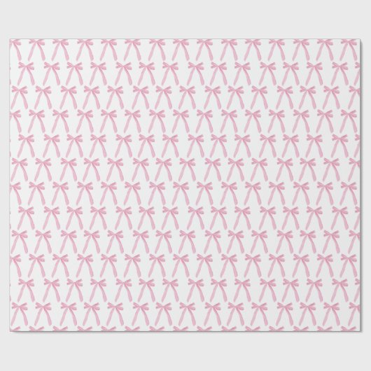 Schattige roze lint bogen patroon cadeaupapier (Vlak)
