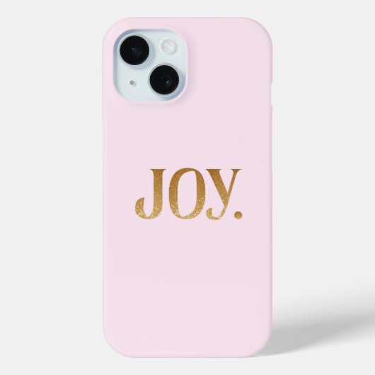  Schattige roze met faux gouden glitter Joy Case-Mate iPhone Case (Achterkant)