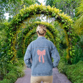 Schattige Roze Minimalistische Bow Coquette Denim Jacket