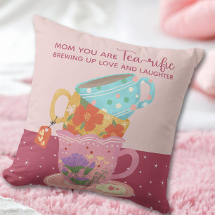 Schattige Roze Moeder Je Bent Tea-rifiek  Kussen