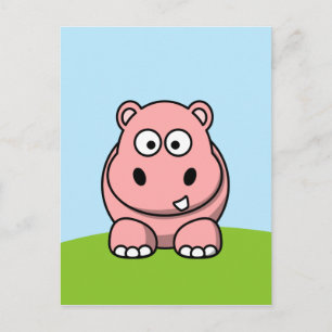 Schattige Roze Nijlpaard Briefkaart