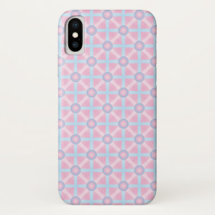 Schattige Roze, Paarse & Lichtblauw Patroon iPhone X Hoesje