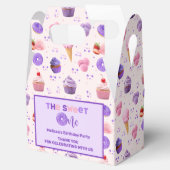 Schattige Roze Paarse Sweet One Eerste Verjaardag Bedankdoosjes (Geopend)