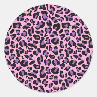 Schattige Roze Paarse Vlekken Dierlijke Cheetah Le Ronde Sticker