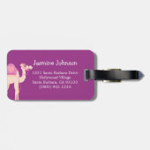 Schattige roze paarse whimsy camel aangepaste baga bagagelabel (Achterkant horizontaal)