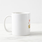 Schattige Roze Paashaas met Lente Bloemen Koffiemok (Links)