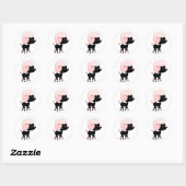 Schattige roze poedel Stickers (Vel)