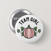 Schattige roze pompoen team meisje geslacht onthul ronde button 5,7 cm (Voorkant /achterkant)