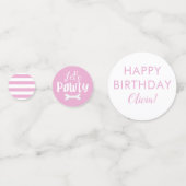 Schattige Roze Puppy Dog Verjaardagsfeest Confetti (Achterkanten)