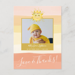 Schattige Roze Regenboog Zonneschijn Baby Borrel B Briefkaart