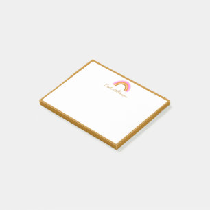 Schattige Roze Retro Regenboog Gepersonaliseerde S Post-it® Notes