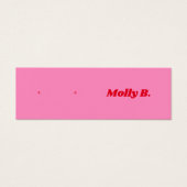 Schattige Roze Retro Stud Oorbel Sieraden Display Mini Visitekaartjes (Voorkant)