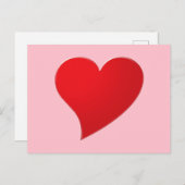 Schattige roze rood groot hart modern meisjesachti briefkaart (Voorkant / Achterkant)