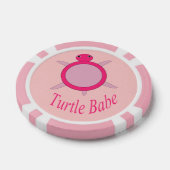 Schattige roze schildpad babe poker chip (Enkel)