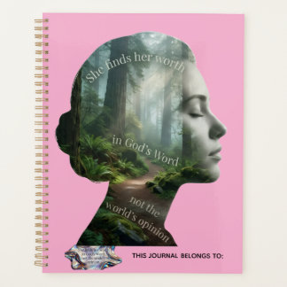 Schattige Roze Silhouet in Christelijk Geloofsontw Planner