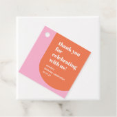 Schattige Roze Sinaasappel 21st Verjaardag Custom  Bedankjes Labels (In situ)