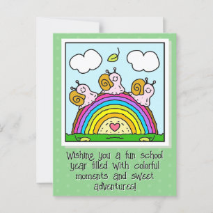 Schattige Roze Slakken Regenboog Stamkaart Terug N Briefkaart