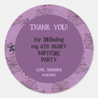 Schattige Roze spooky spin Halloween Verjaardag St Ronde Sticker