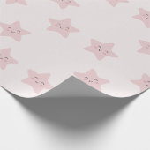 Schattige roze sterren cadeaupapier (Hoek)
