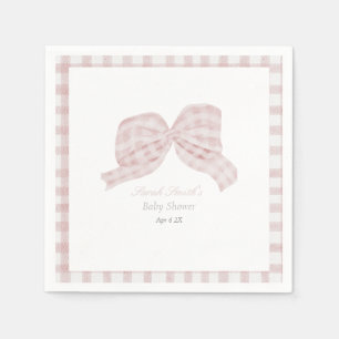 Schattige roze strik lint baby shower servet