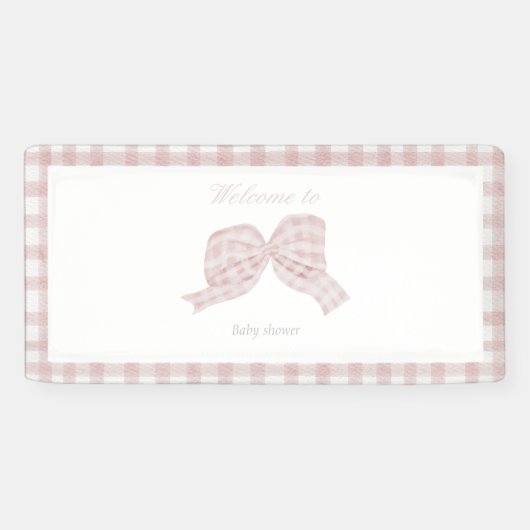 Schattige roze strik lint baby shower spandoek (Horizontaal)