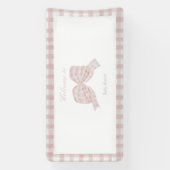 Schattige roze strik lint baby shower spandoek (Verticaal)