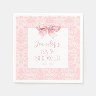 Schattige Roze Strik Lint Zoete Baby Meisje Shower Servet