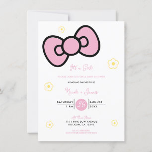 Schattige Roze Strik Whimsische Baby Shower Kaart