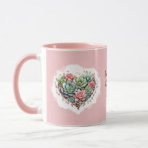 Schattige roze succulent hart Valentijnsdag