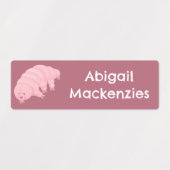 Schattige roze Tardigrade Water beer gepersonalise Labels (Design 1)