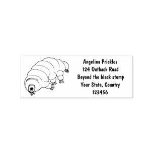 Schattige roze tardigrade waterbeer cartoon rubberstempel