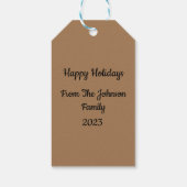 Schattige roze thema kerst cadeaulabel (Achterkant)