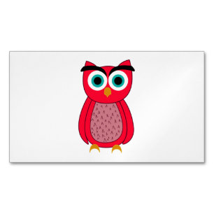 Schattige Roze Uil Magnetisch Visitekaartje