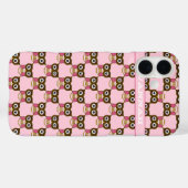 Schattige Roze Uil Patroon Kies kleur Case-Mate iPhone Case (Achterkant (horizontaal))