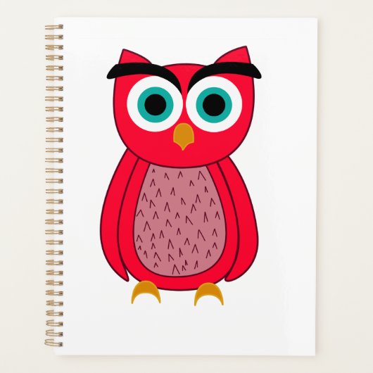Schattige Roze Uil Planner (Voorkant)