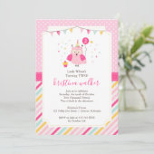 Schattige roze uil verjaardagsfeestje kaart (Staand voorkant)