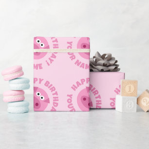 Schattige roze varken cartoon Verjaardags inpakpap Cadeaupapier