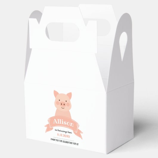 Schattige Roze Varken Verjaardagsfeest | Dank je Bedankdoosjes (Geopend)