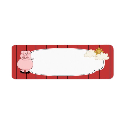 Schattige roze varkenslabel etiket (Voorkant)