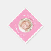 Schattige Roze Verjaardagsfoto Prinses Custom Servet (Hoek)