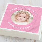 Schattige Roze Verjaardagsfoto Prinses Custom Servet