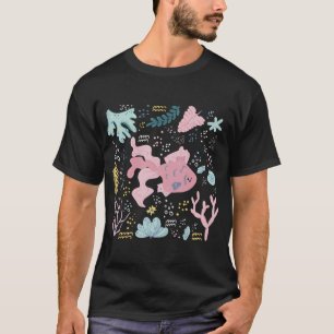 Schattige Roze Vis Onderwater Doodle T-shirt