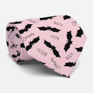 Schattige Roze Vleermuizen Halloween Feest Stropdas