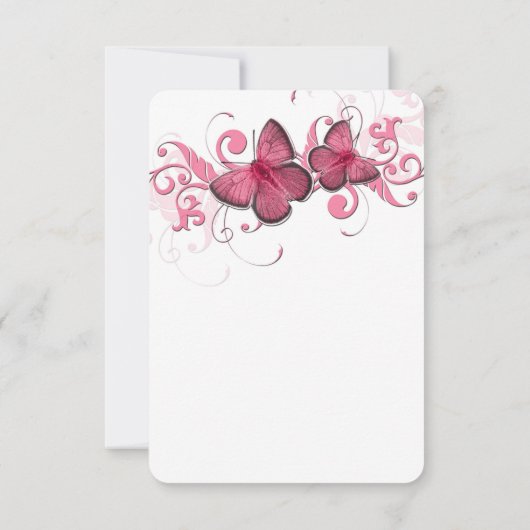 Schattige Roze Vlinder Swirls Bewaar de datum Save The Date (Achterkant)