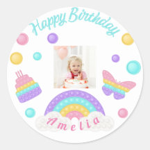 schattige roze vlinderkoek aangepast aan HAPPY BIR